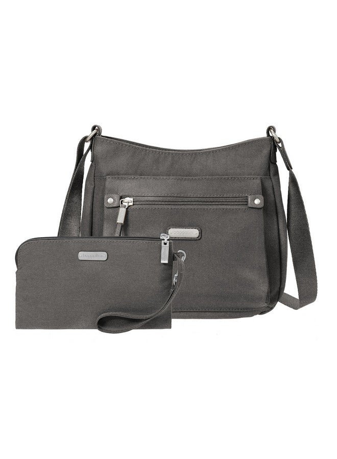 Baggallini Womens Uptown Bagg With Rfid Phone Wristlet Handbags Gray One Size Us - Image 4