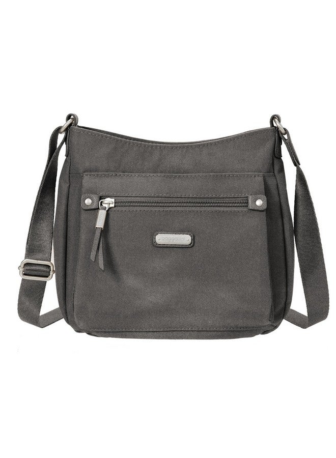 Baggallini Womens Uptown Bagg With Rfid Phone Wristlet Handbags Gray One Size Us - Image 1