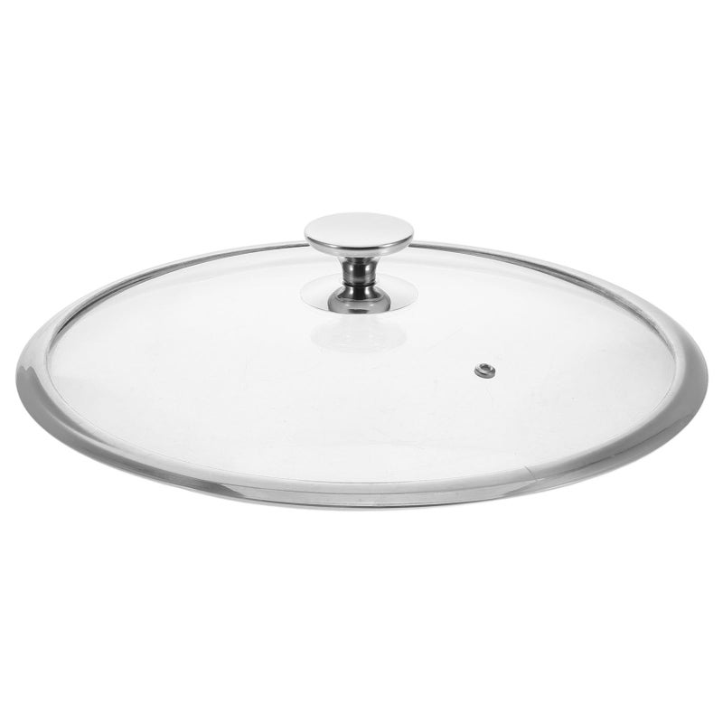 34cm Tempered Glass Pan Lid with Heat Resistant Rim Replacement Cover for Pots - Image 2