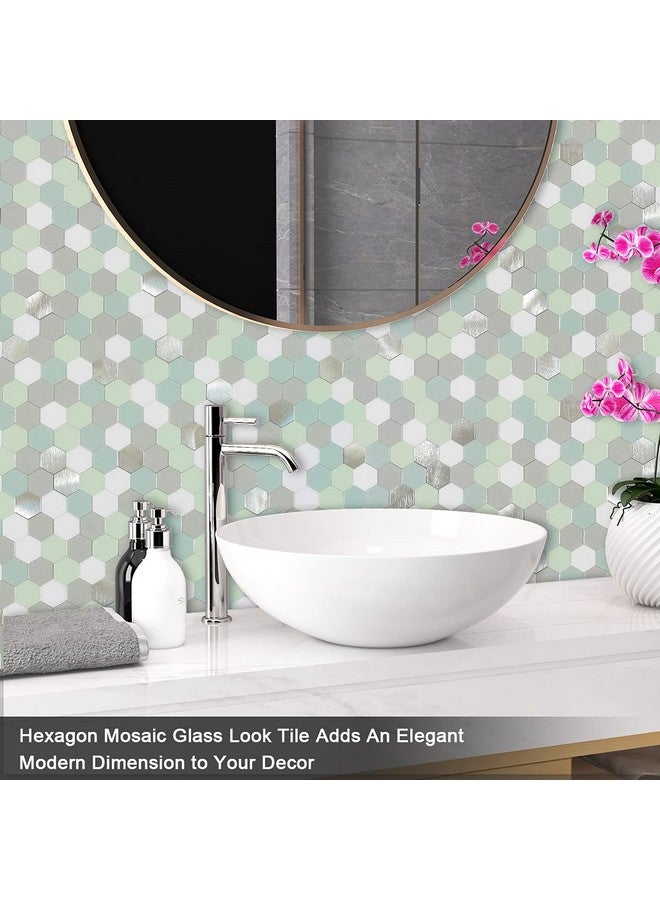Benice BeNice Peel and Stick Tile Backsplash,Kitchen Bathroom Wall Adhesive Wall Stickers Hexagon Backsplash Waterproof(10sheets, Mint Green)  - Image 3