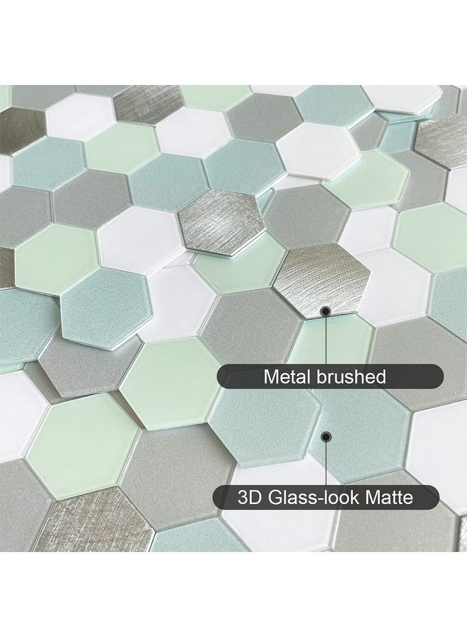 Benice BeNice Peel and Stick Tile Backsplash,Kitchen Bathroom Wall Adhesive Wall Stickers Hexagon Backsplash Waterproof(10sheets, Mint Green)  - Image 2