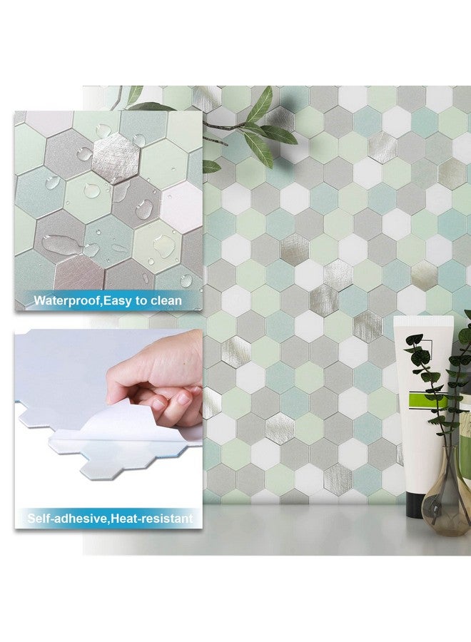 Benice BeNice Peel and Stick Tile Backsplash,Kitchen Bathroom Wall Adhesive Wall Stickers Hexagon Backsplash Waterproof(10sheets, Mint Green)  - Image 5