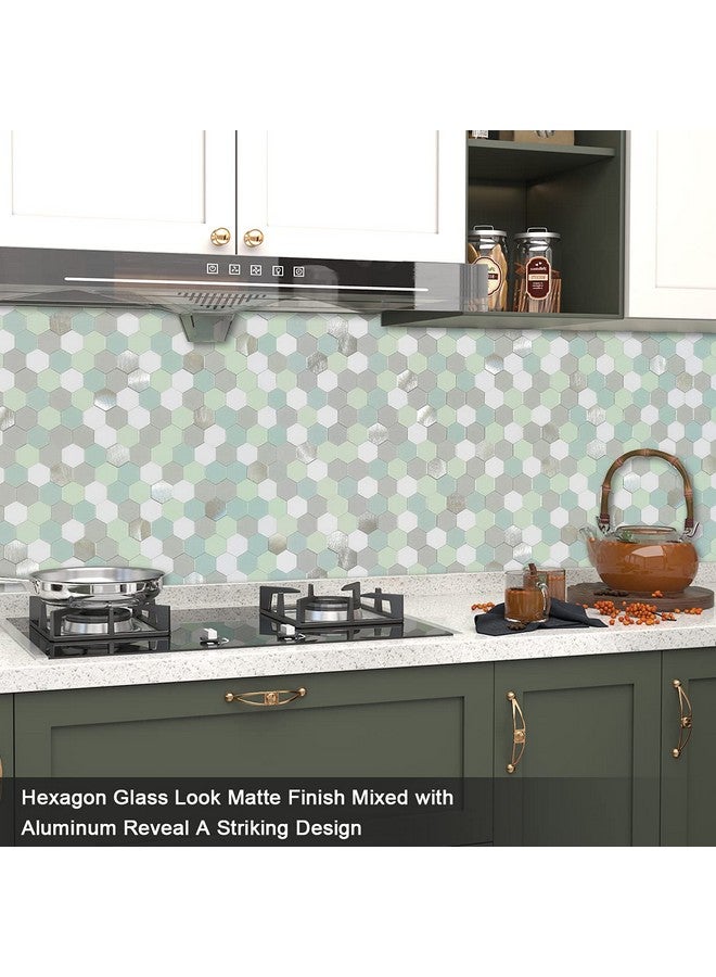 Benice BeNice Peel and Stick Tile Backsplash,Kitchen Bathroom Wall Adhesive Wall Stickers Hexagon Backsplash Waterproof(10sheets, Mint Green)  - Image 4