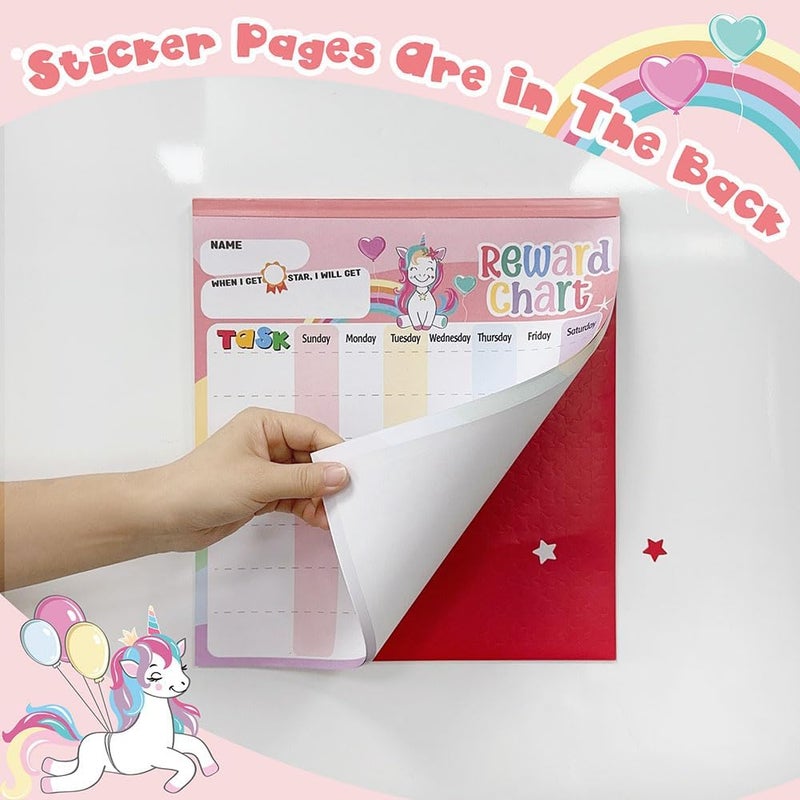 yasest جدول المكافآت للأطفال – جدول سلوك الأطفال المغناطيسي يونيكورن، لوحة تحتوي على 26 جدول مهام، 1920 ملصق نجمة، 49 ملصق تحفيزي، جدول المسؤولية للأطفال والبنات والأطفال الصغار - جدول مهام الأطفال - Image 3