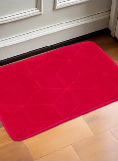 Status Contract Memory Foam Bath Mat Rug, Ultra Soft and Non-Slip Bathroom Rugs, Water Absorbent and Machine Washable Bath Rug for Bathroom, Shower, and Tub, Red, 38 X 58 Cm  - Image 1