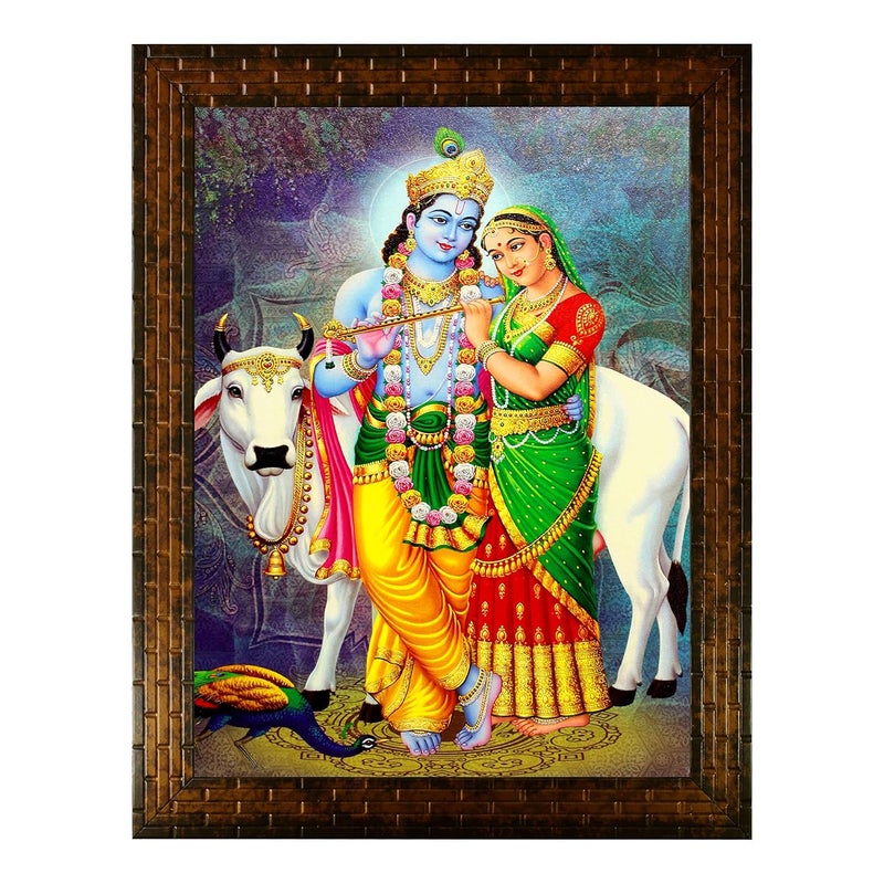 Indianara Radha Krishna Painting Synthetic Wood 27x305x1cm Multicolour - Image 1