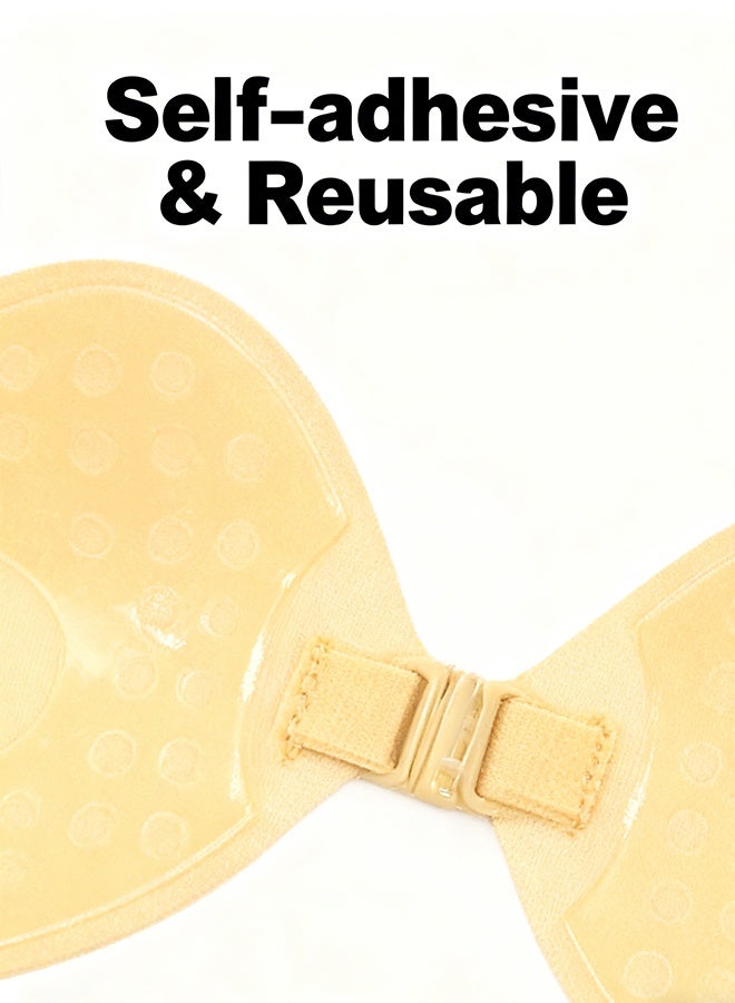 حمالة صدر سيليكون ذاتية اللصق، بدون حمالات، بلون البشرة، تدعم الصدر، إغلاق أمامي - Image 2