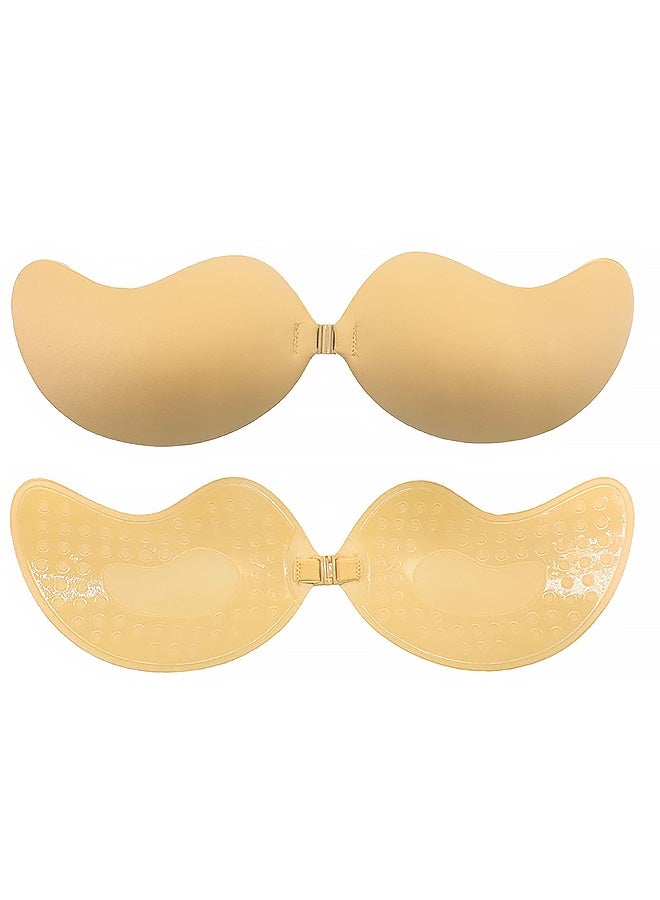 حمالة صدر سيليكون ذاتية اللصق، بدون حمالات، بلون البشرة، تدعم الصدر، إغلاق أمامي - Image 1