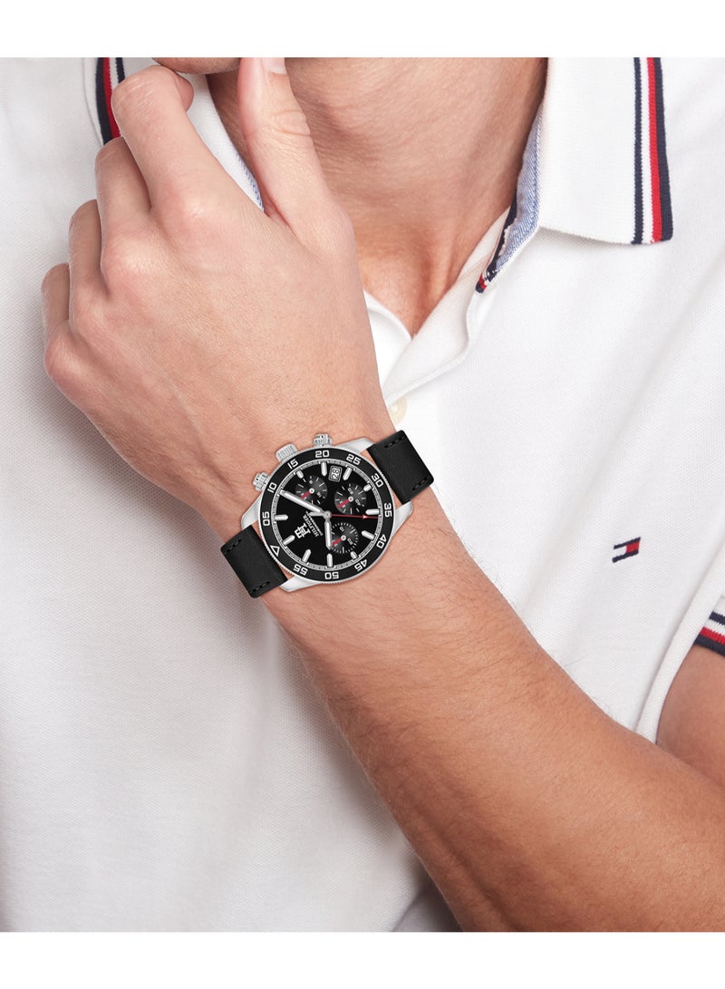 TOMMY HILFIGER ساعة كرونوغراف للرجال بحالة سوداء دائرية - 1792162 - Image 4
