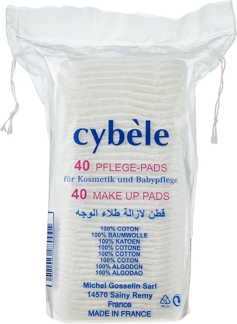 Cybele Square Cotton Pads - 40 Pieces for Makeup Removal and Baby Care - Image 3