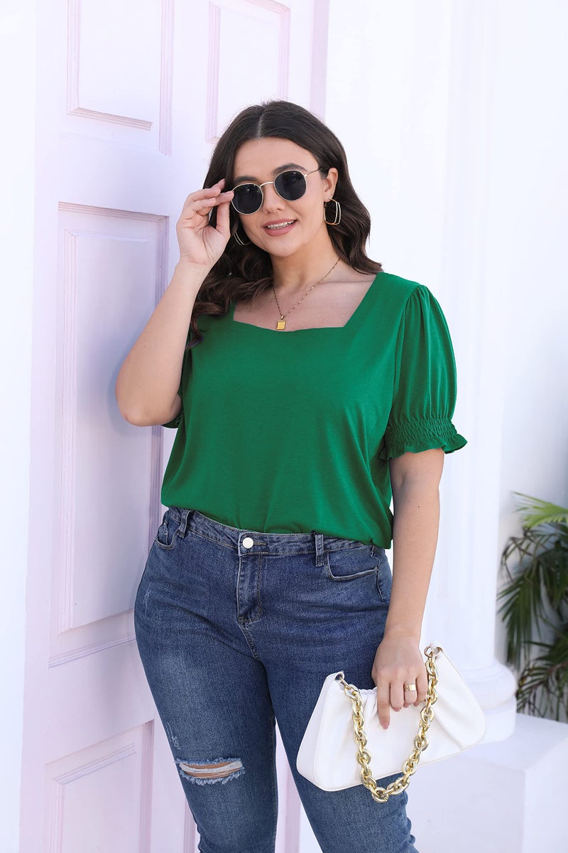 WIHOLL Christmas Tops for Women Casual Summer Short Sleeve St Patricks Day Shirt Festival Outfits Green L - Image 3