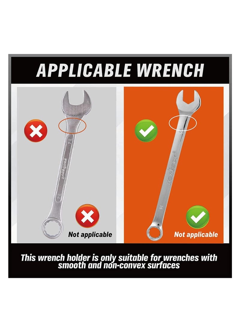 SYOSI, Magnetic Wrench Organizer, 2-Pack 12 Grid Wrench Holder, Wall Mounted Wrench Storage Trays - Image 2