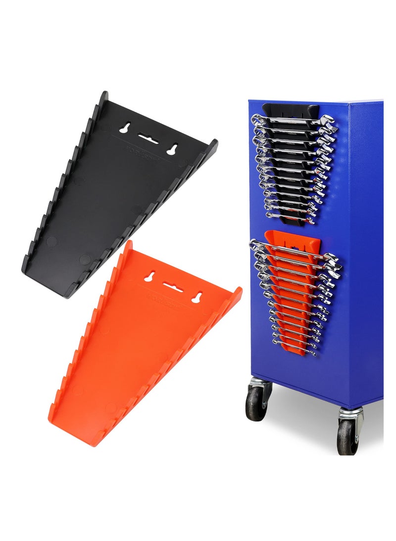 SYOSI, Magnetic Wrench Organizer, 2-Pack 12 Grid Wrench Holder, Wall Mounted Wrench Storage Trays - Image 1
