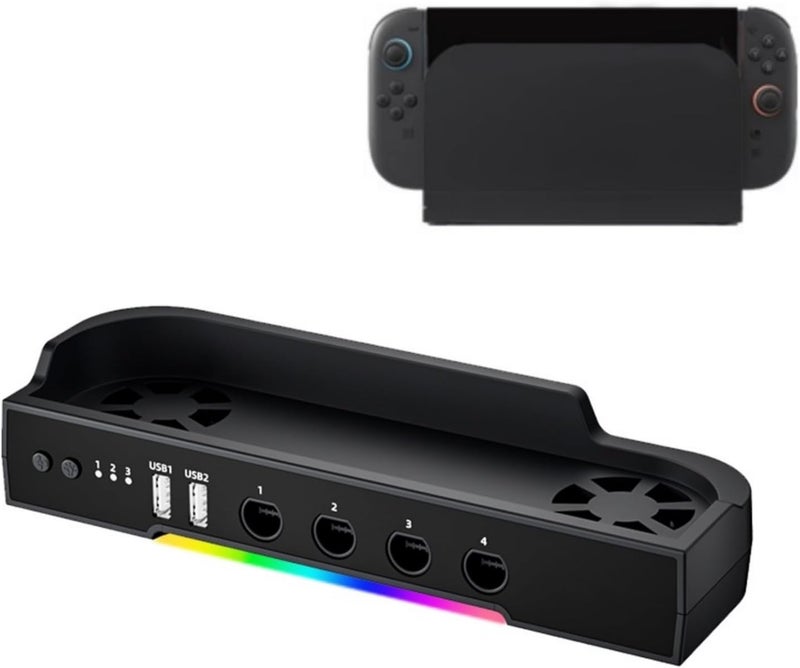 XBERSTAR Cooling Stand for Nintendo Switch 2 Charging Dock Station NGC HUB Expansion for Switch 2 (Cooling Base + NGC Expansion) - Image 1