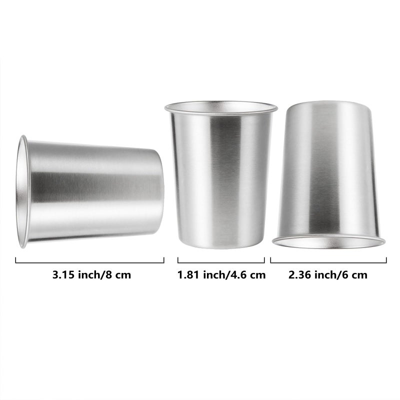 YOLCAR 8 Pack 6 oz Stainless Steel Cups for Kids, BPA Free Healthy Metal Shatterproof Stackable Pint Drinking Cups - Image 4