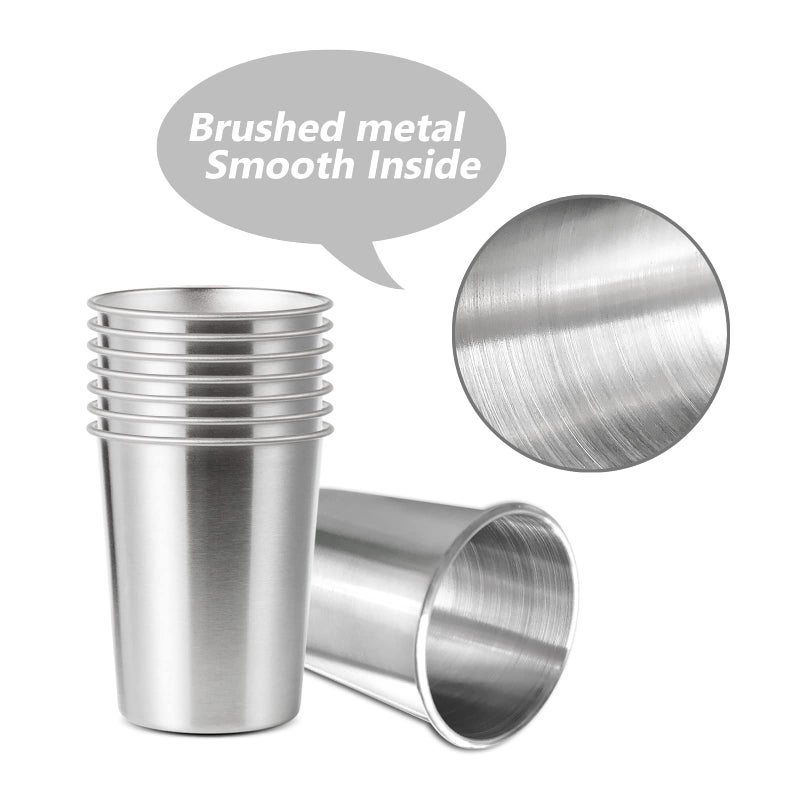 YOLCAR 8 Pack 6 oz Stainless Steel Cups for Kids, BPA Free Healthy Metal Shatterproof Stackable Pint Drinking Cups - Image 3