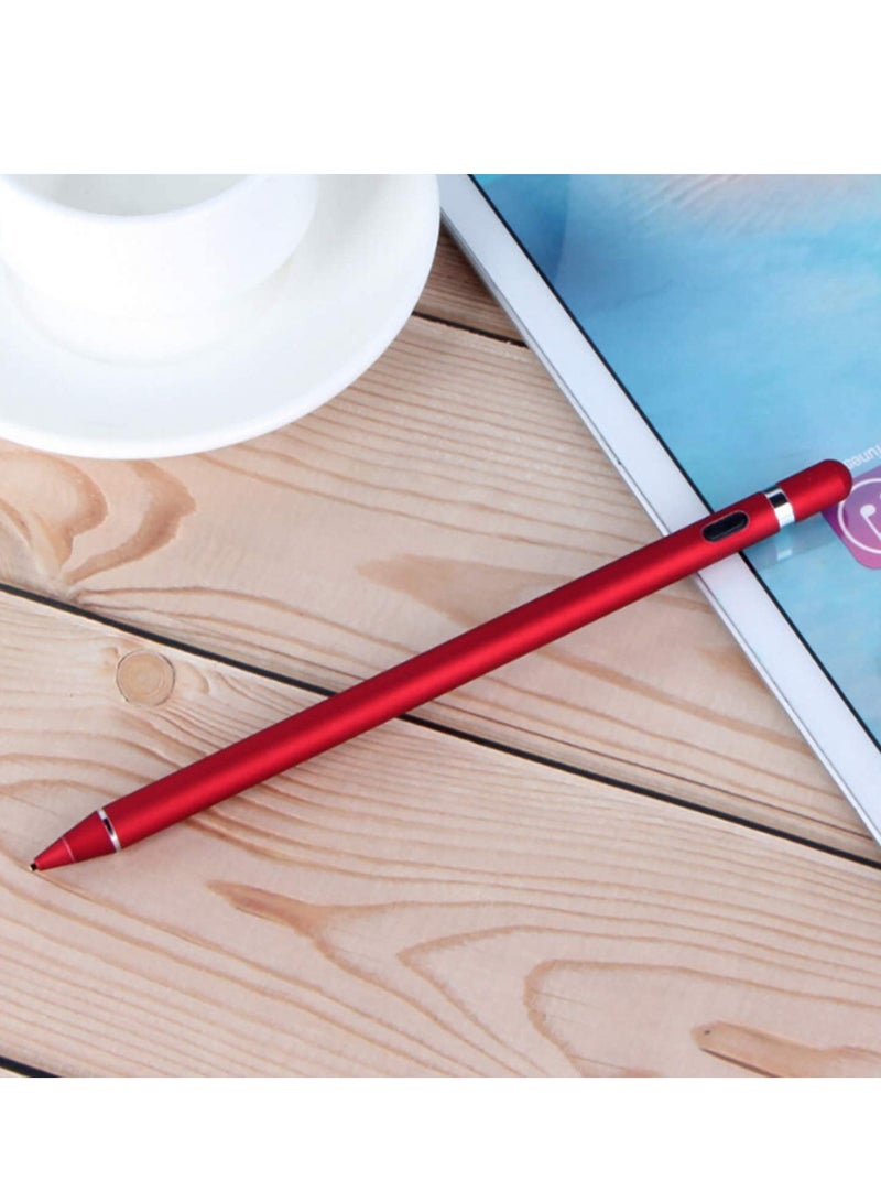 Stylus Pencil Compatible for AppleActive Stylus Pens for Touch ScreensSmart Rechargeable Capacitive 1.5mm Fine Point iPad Pen and Most Tablets on Touchscreen Devices Stylus with Pen (Red) - Image 5
