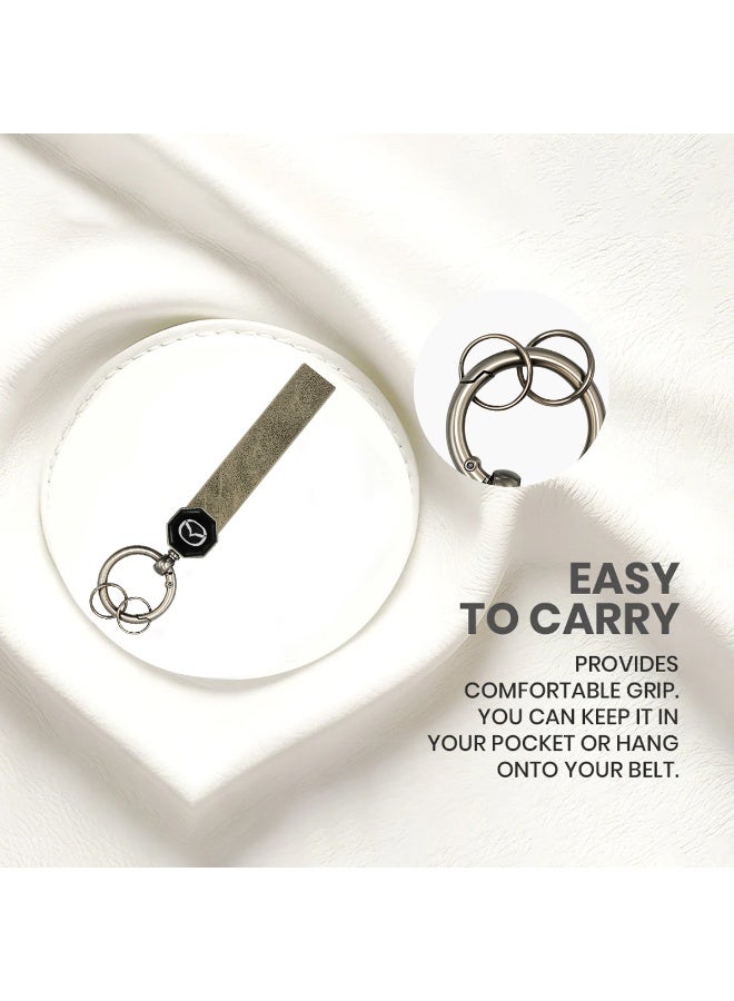 مازدا سلسلة مفاتيح مازدا الجلدية بحلقة معدنية - حامل مفاتيح متين للسيارة والمنزل والمكتب والمفاتيح الشخصية - منظم مفاتيح أنيق للرجال والنساء والهدايا - سلسلة مفاتيح متعددة الاستخدامات وعملية وعالية الجودة للاستخدام اليومي - Image 5