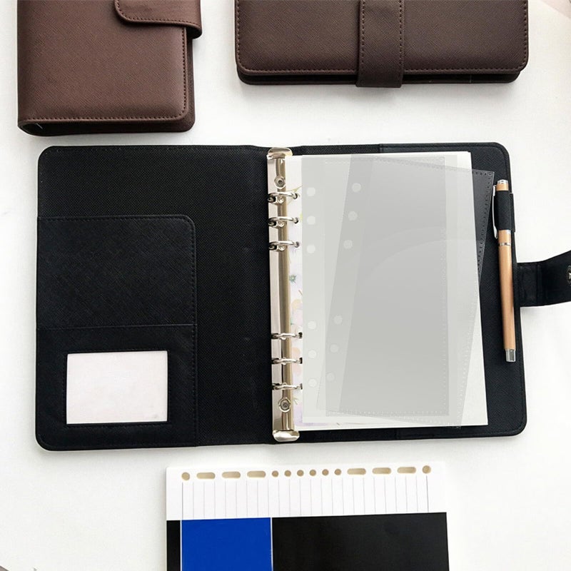 5 Transparent Frosted Budget Binder Pockets Pre Drilled Loose Leaf Pouches Lightweight Organizer for Daily Home Office Travel - Image 5