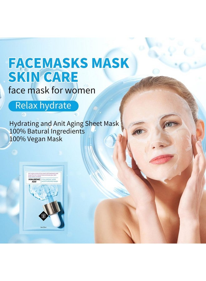 IREV Face Masks Skincare, Valentine's Day Gifts, Facial Mask with Hyaluronic Acid, Sheet Face Masks Skincare, Hyaluronic Acid Face Mask, Deep Hydrating Face Masks, Brightening Facial Sheet Mask 10 Pack - Image 2