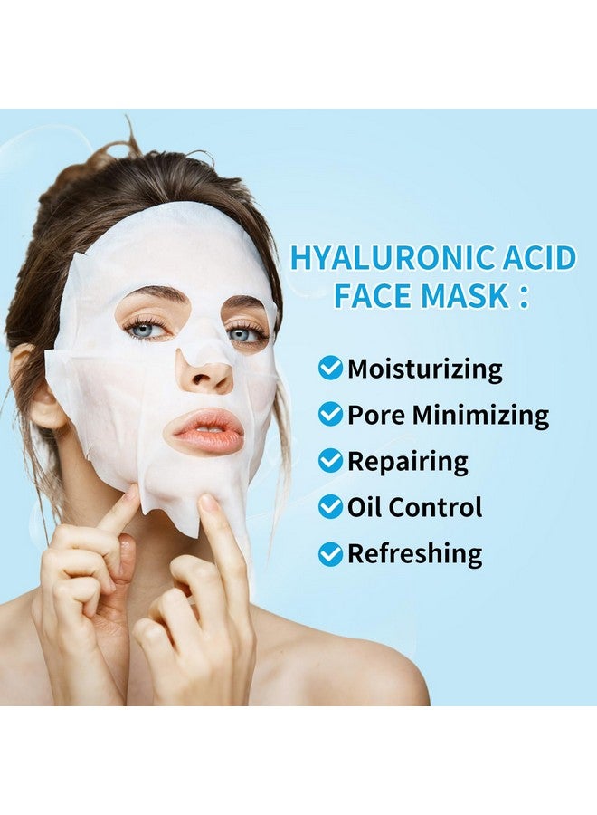 IREV Face Masks Skincare, Valentine's Day Gifts, Facial Mask with Hyaluronic Acid, Sheet Face Masks Skincare, Hyaluronic Acid Face Mask, Deep Hydrating Face Masks, Brightening Facial Sheet Mask 10 Pack - Image 5