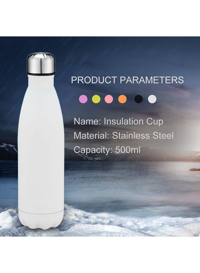 Y&D Vacuum Insulated Water Bottle White/Silver 26.5 x 7centimeter - Image 2