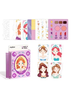 MiDeer Fashion Design Sketchbook With Watercolor Painting, Princess Dress-Up Activity Book With Stencils And Stickers, Make-Up Fashion Designer Kits For Kids 5 6 7 (Makeup Manual Princess Ball)  - Image 1