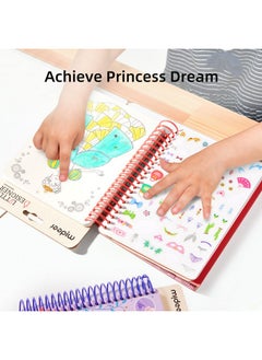 MiDeer Fashion Design Sketchbook With Watercolor Painting, Princess Dress-Up Activity Book With Stencils And Stickers, Make-Up Fashion Designer Kits For Kids 5 6 7 (Makeup Manual Princess Ball)  - Image 3