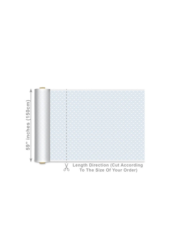 Vellato Al Lail Aramny Silk Fabric By The Yard Light Blue White Floral Pattern Jalabiya Makhweer Dressmaking 58 Inches Width - Image 2