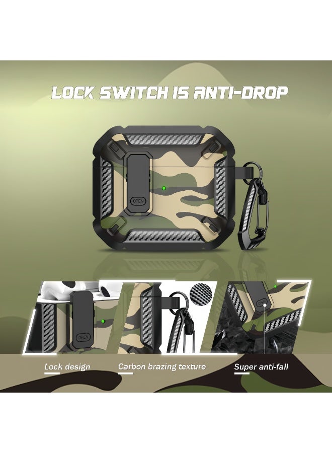 Tactical Camo  AirPods 1/2 Case with Carabiner Clip – Anti-Drop Shockproof Cover for AirPods Pro1/2 - Image 4