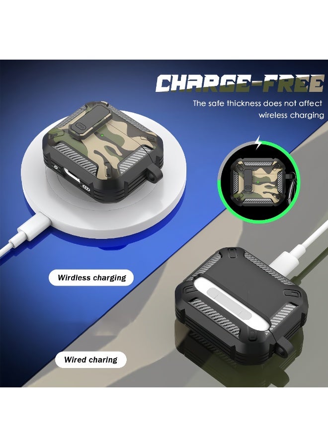 Tactical Camo  AirPods 1/2 Case with Carabiner Clip – Anti-Drop Shockproof Cover for AirPods Pro1/2 - Image 5