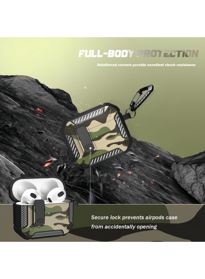 Tactical Camo  AirPods 1/2 Case with Carabiner Clip – Anti-Drop Shockproof Cover for AirPods Pro1/2 - Image 2
