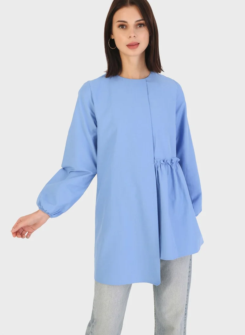 Refka by modanisa Balloon Sleeve Crew Neck Tunic