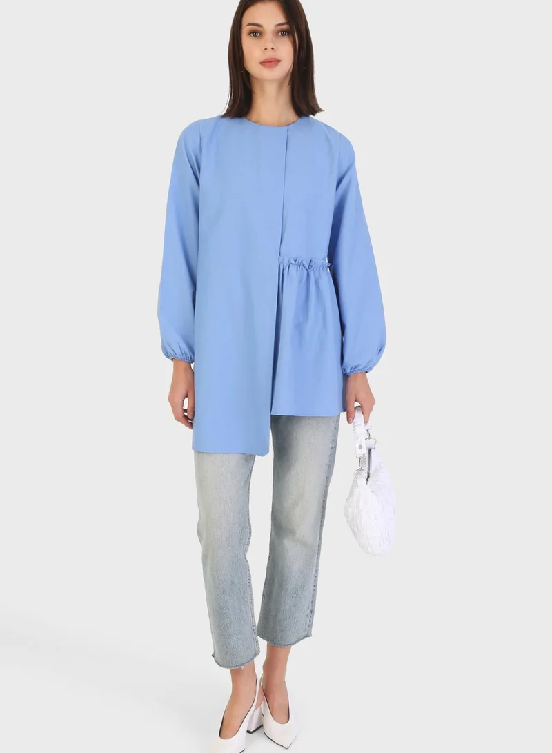 Refka by modanisa Balloon Sleeve Crew Neck Tunic