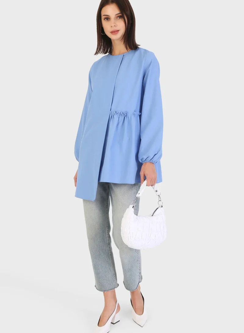 Refka by modanisa Balloon Sleeve Crew Neck Tunic