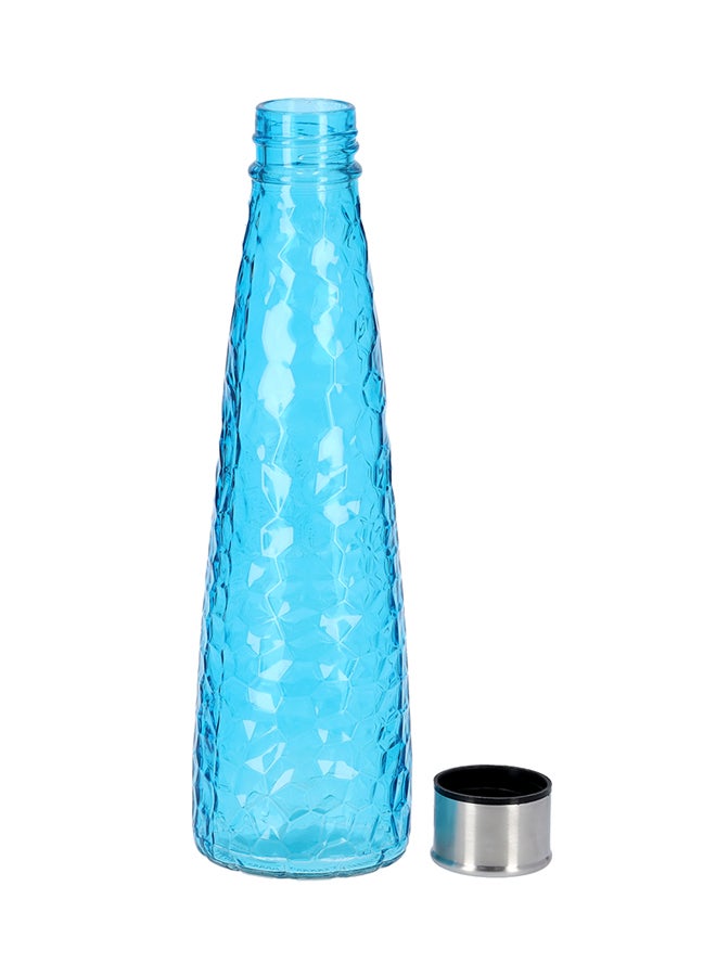 Royalford Glass Water Bottle With Painting Silver/Blue 750ml - Image 2