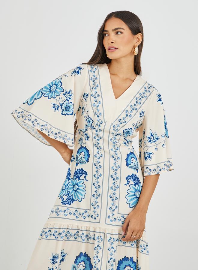 Styli Floral Print Midi Dress  - Image 3