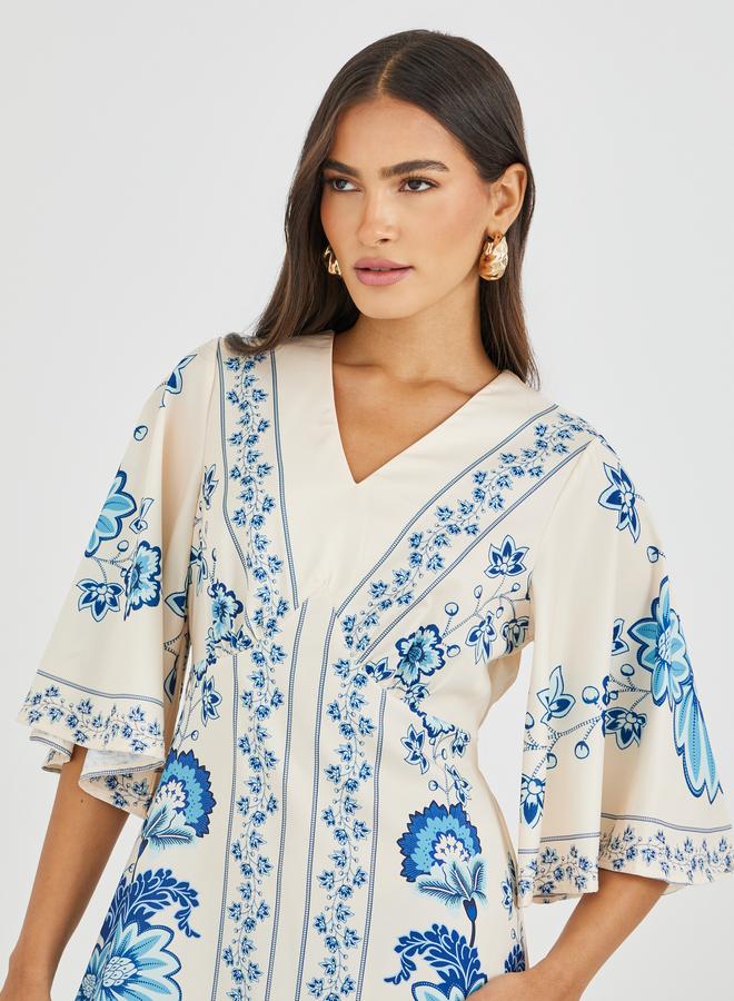 Styli Floral Print Midi Dress  - Image 4