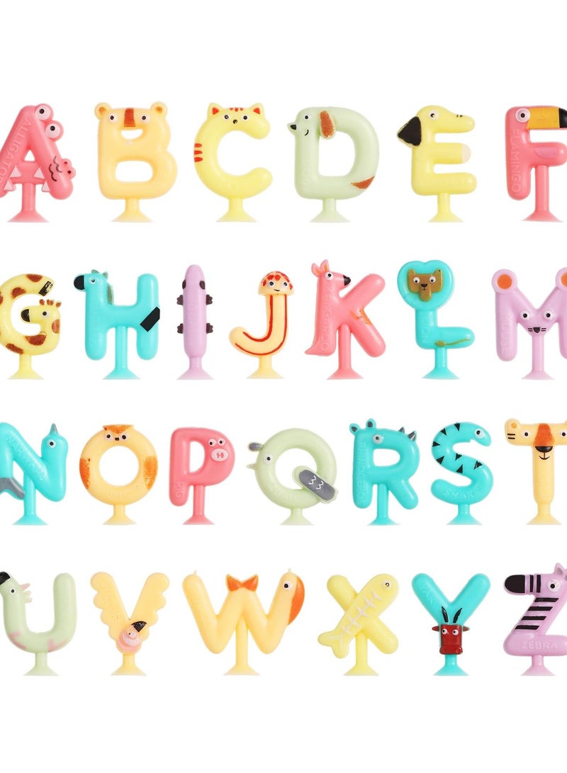Excefore Suction Cup Letters Toys, Washable Alphabet Educational Toys Learning Spelling Games Educational Bath Toys Kids Interactive Toys Alphabet Learning Toys for Toddlers(Set of 26) - Image 1