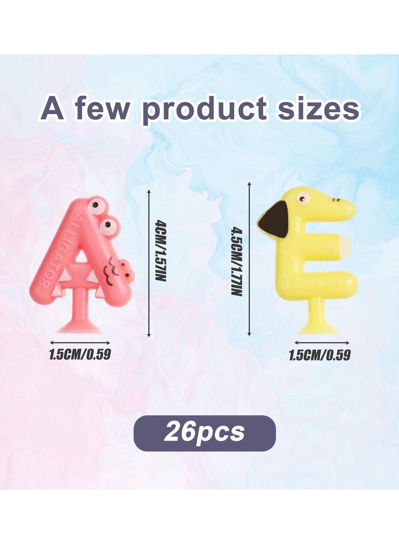 Excefore Suction Cup Letters Toys, Washable Alphabet Educational Toys Learning Spelling Games Educational Bath Toys Kids Interactive Toys Alphabet Learning Toys for Toddlers(Set of 26) - Image 2
