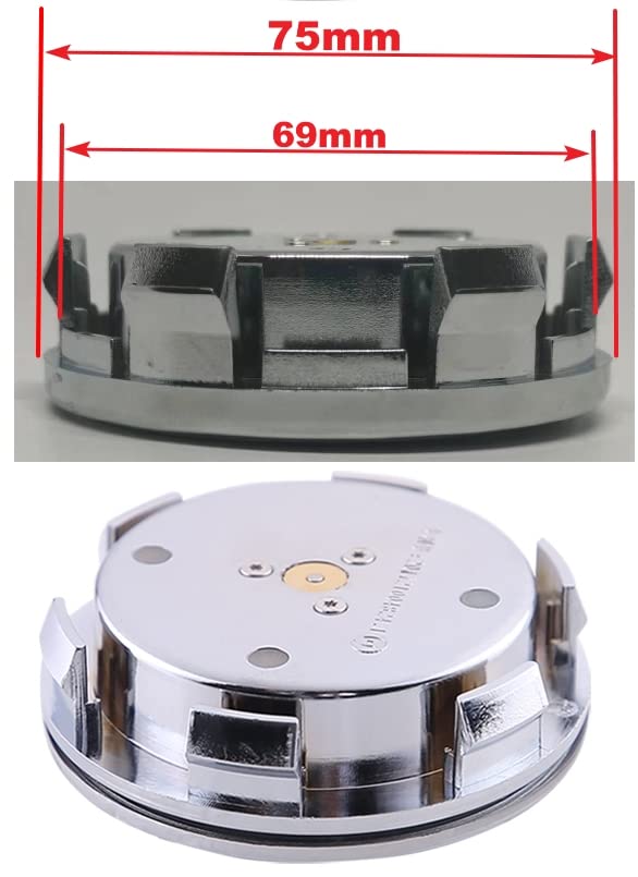 NeekTail Floating Auto Light Wheel Center caps 75mm/2.95'' for Mercedes Benz All serise,Retrofit Wheel Center caps to fit Stock Wheels-4pcs (Black Emblem) - Image 3