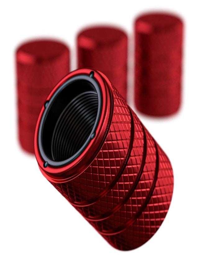 PC Autoworks Aluminum Tire Valve Stem Caps - Anti-Rust, Premium Anodized Aluminum, Corrosion-Resistant, Easy Install, Universal Fit for Car, Truck, Bike, SUV - 1 Pack/Set of 4 (Ruby) - Image 1