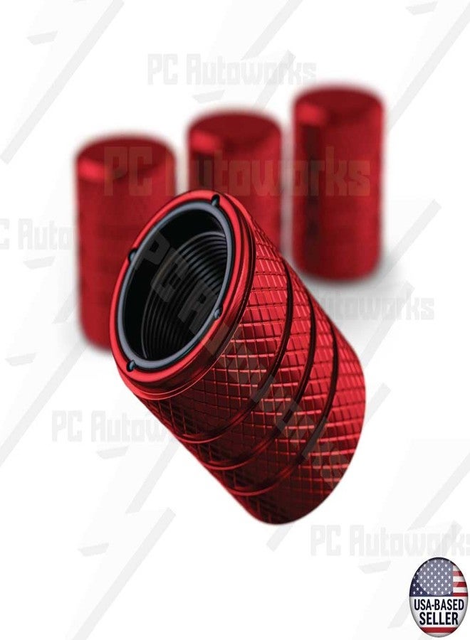 PC Autoworks Aluminum Tire Valve Stem Caps - Anti-Rust, Premium Anodized Aluminum, Corrosion-Resistant, Easy Install, Universal Fit for Car, Truck, Bike, SUV - 1 Pack/Set of 4 (Ruby) - Image 3