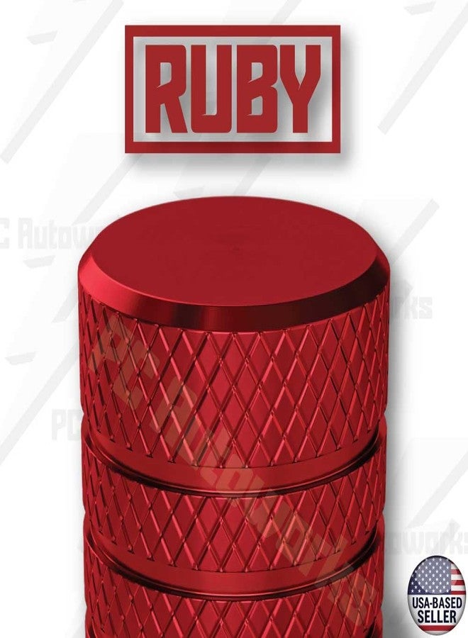 PC Autoworks Aluminum Tire Valve Stem Caps - Anti-Rust, Premium Anodized Aluminum, Corrosion-Resistant, Easy Install, Universal Fit for Car, Truck, Bike, SUV - 1 Pack/Set of 4 (Ruby) - Image 4