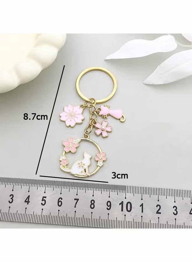 واي جيه سلسلة مفاتيح -ساكورا سلسلة مفاتيح -كات بيندانت سلسلة مفاتيح -مفتاح وردي -أنيق وبسيطة - Image 2