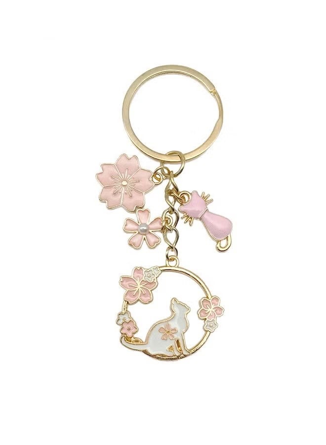 واي جيه سلسلة مفاتيح -ساكورا سلسلة مفاتيح -كات بيندانت سلسلة مفاتيح -مفتاح وردي -أنيق وبسيطة - Image 1