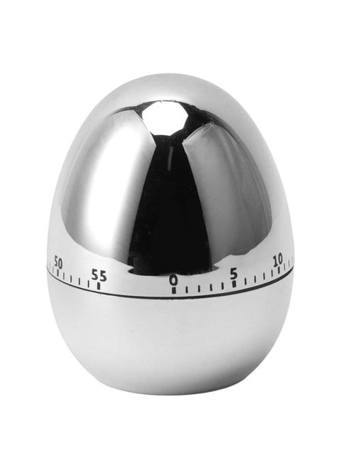 60 Minutes Egg Model Mechanical Timer Cooking Alarm Clock Manual Timer for Kitchen Silver