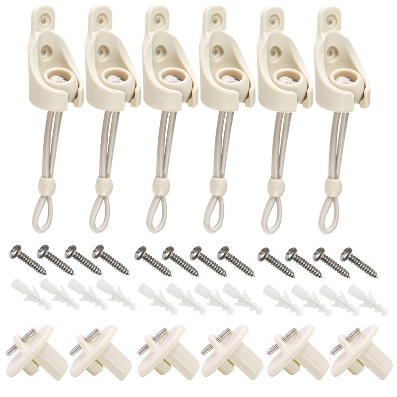 Lihopefe Universal 3Pack Bungee Pull Ring End Cap KitReplacement Shade Parts for Exterior Sun Shades OutdoorIndoor Roller up Blinds Beige 