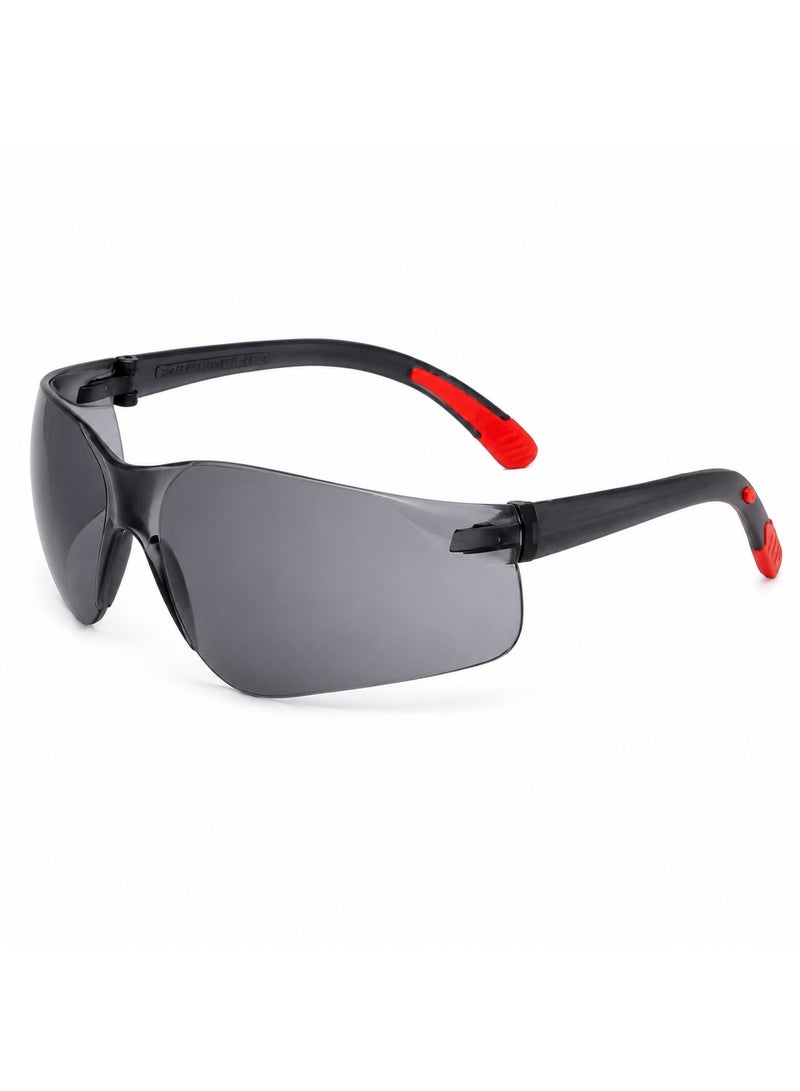 ARKAZ Safety Glasses 2 PCS Combo, Smoke Grey Protective Eyewear, Lightweight Wraparound Safety Goggles, Impact Resistant Eye Protection for Construction, Workshop, Cycling & DIY - Image 3