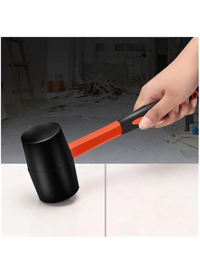 ماركة غير محددة Rubber Hammer with Shock Absorbing Fibre Handle, 12 Oz Mallet for Camping, Floor Installation, Tent Stakes, Home Decoration and Woodworking (12 oz)  - Image 3